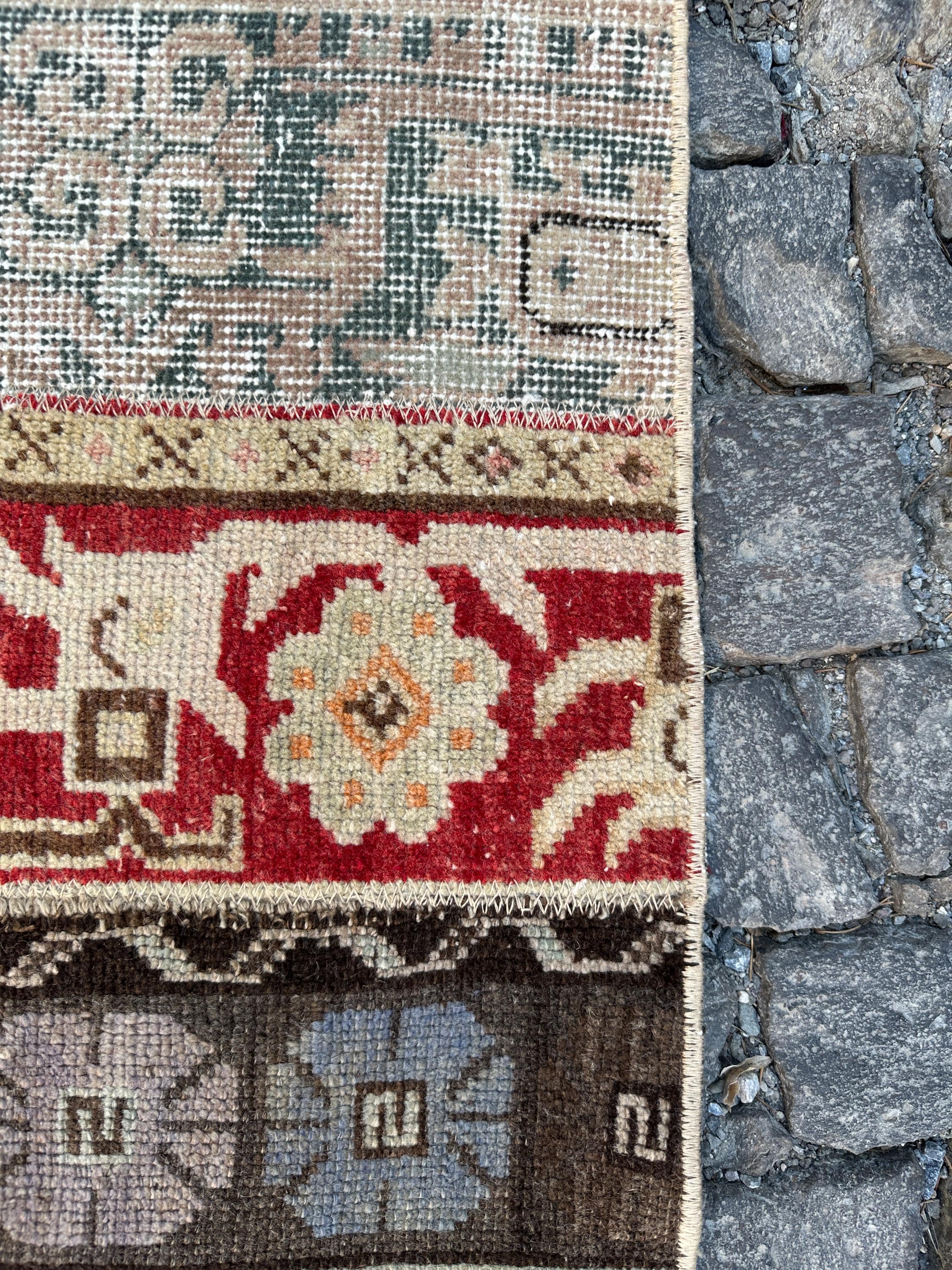 エクストラロング ヴィンテージ ランナーラグ 2.4x19.9フィート 非常に