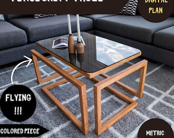 DIYテンセグリティサイドテーブルデジタル設計図、屋外用テーブル