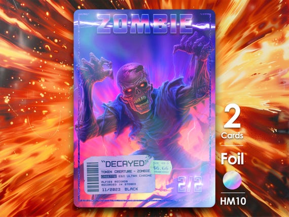 2x Zombie Decayed Foil Token for MTG - HM10F - Etsy