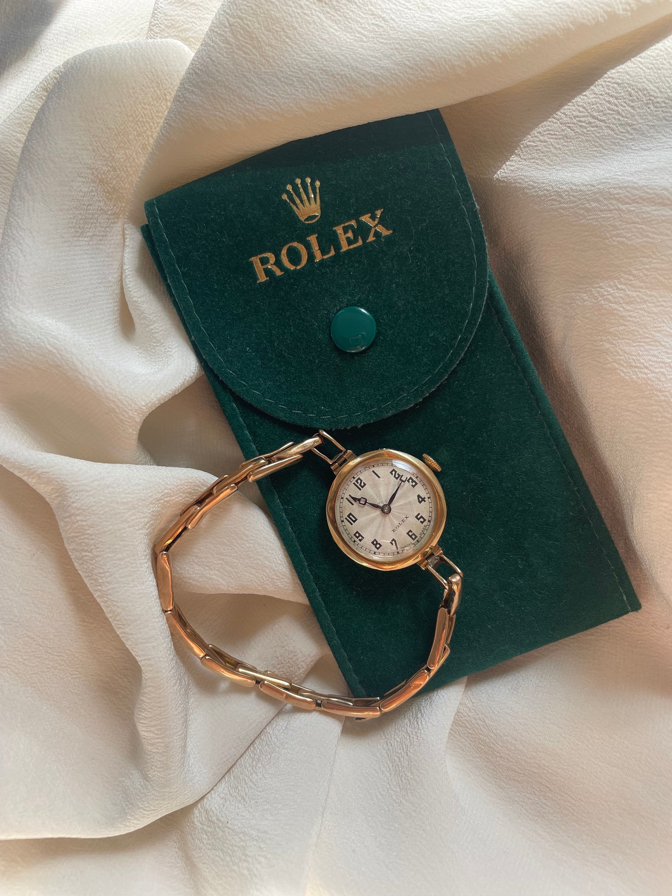 Very Rare Vintage 1930s Rolex Art Deco Manual Wind up 9ct Solid