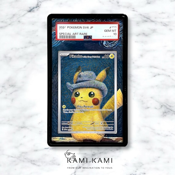Pikachu With Grey Felt Hat Custom Pokémon Card Graded Display Case