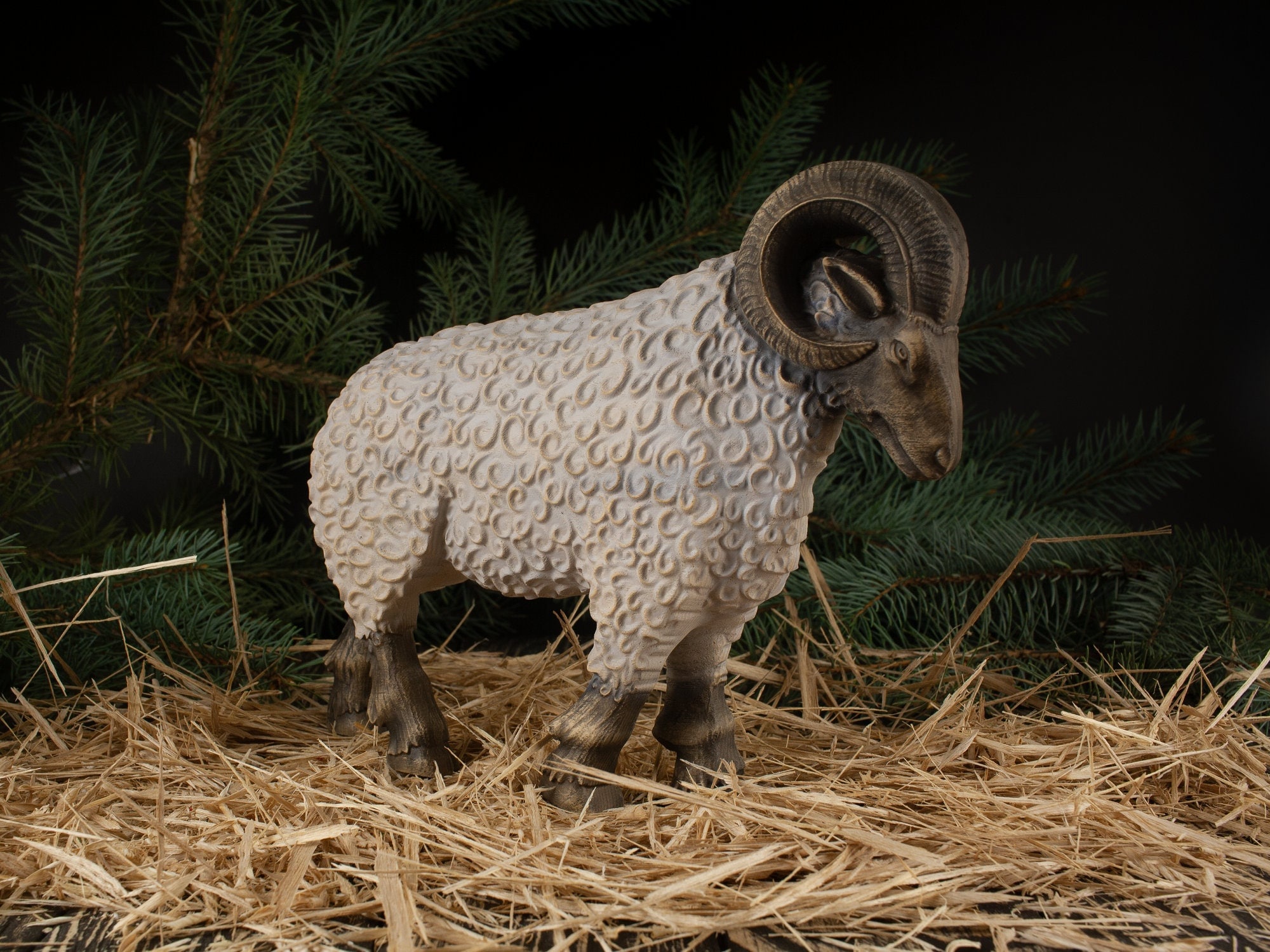 羊の像：ヴィンテージのホームデコレーション彫刻 - Etsy 日本