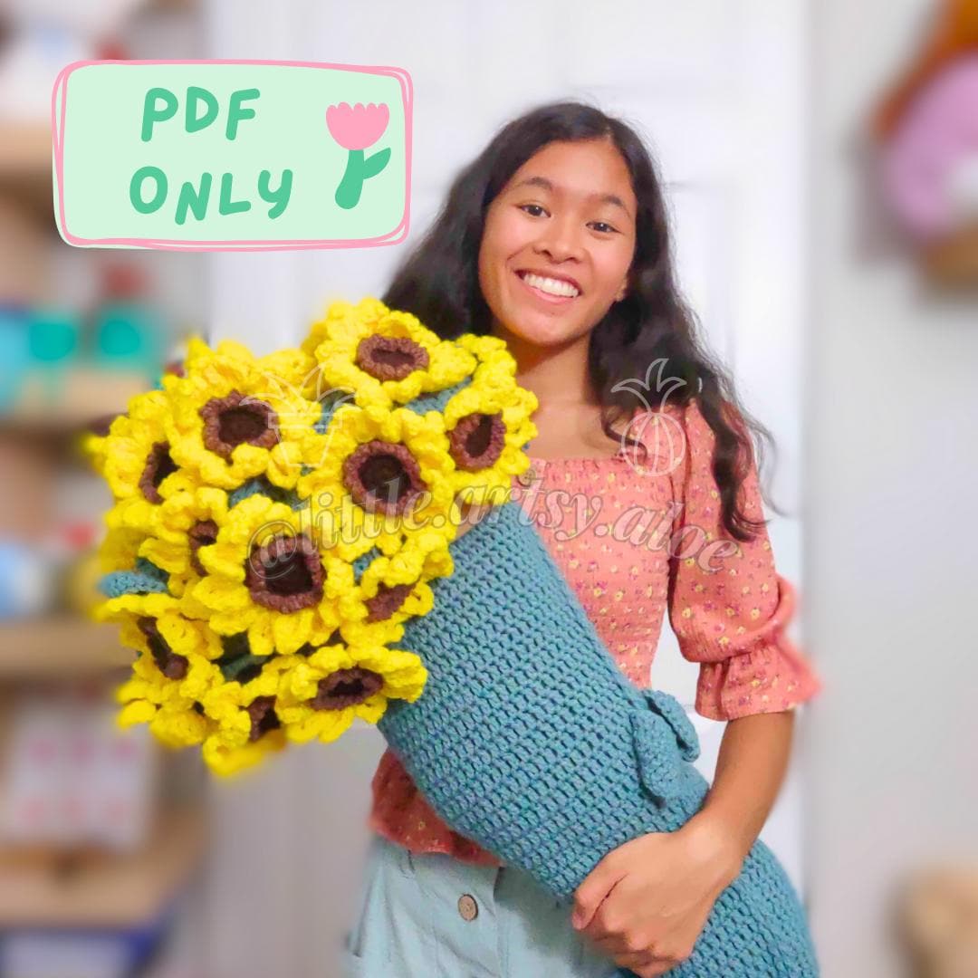 ひまわりブーケブランケット™ マルチサイズガイド ~ かぎ針編み PDF