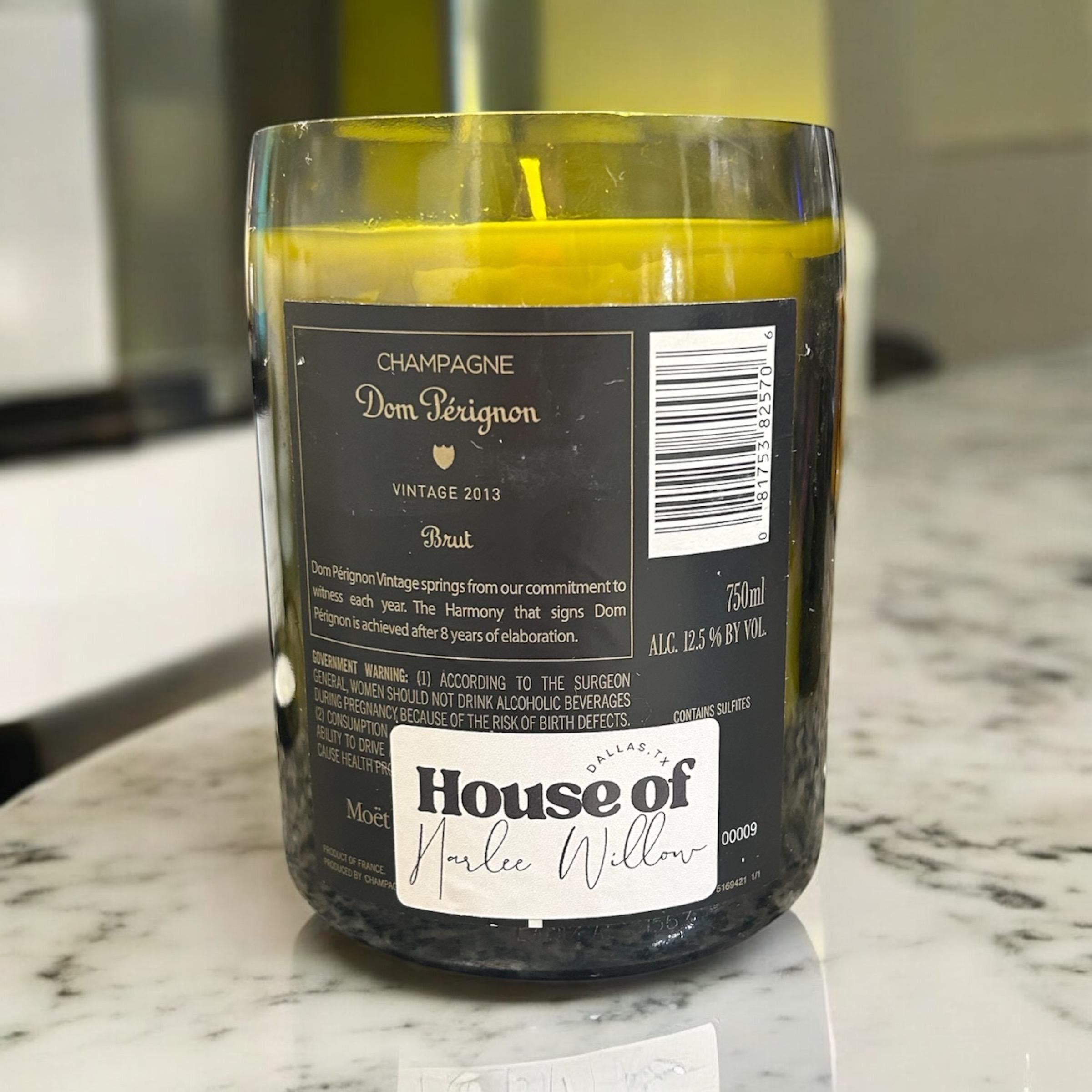 ドン・ペリニヨンの光るシャンパンボトルを再利用したキャンドル