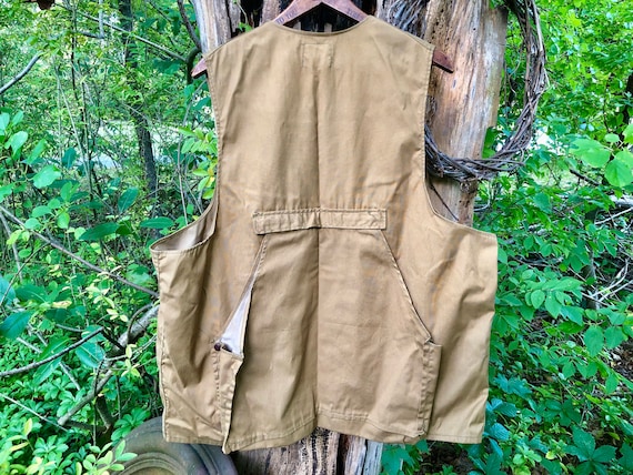 Vintage Duxbak Canvas Hunting Vest: Leather Shoulder Patches