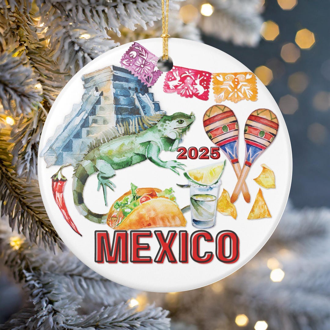 メキシコオーナメント 2025 | 陶器製旅行記念品 | イグアナ、タコス