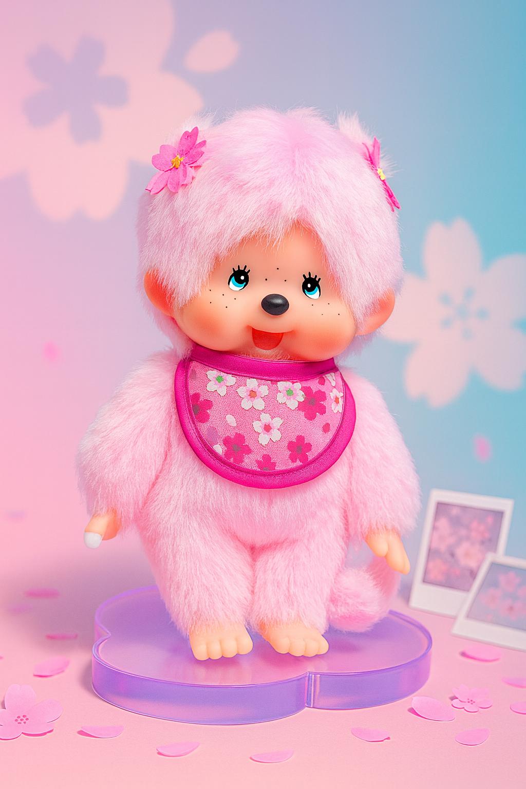 Monchhichi さくらシリーズぬいぐるみ 40cm Lサイズ ピンク色