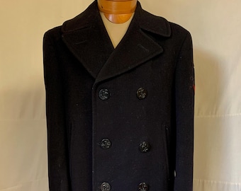 VINTAGE RARE Us Navy Wwii 10-button Pea Coat Jacket Sz 34 - Etsy