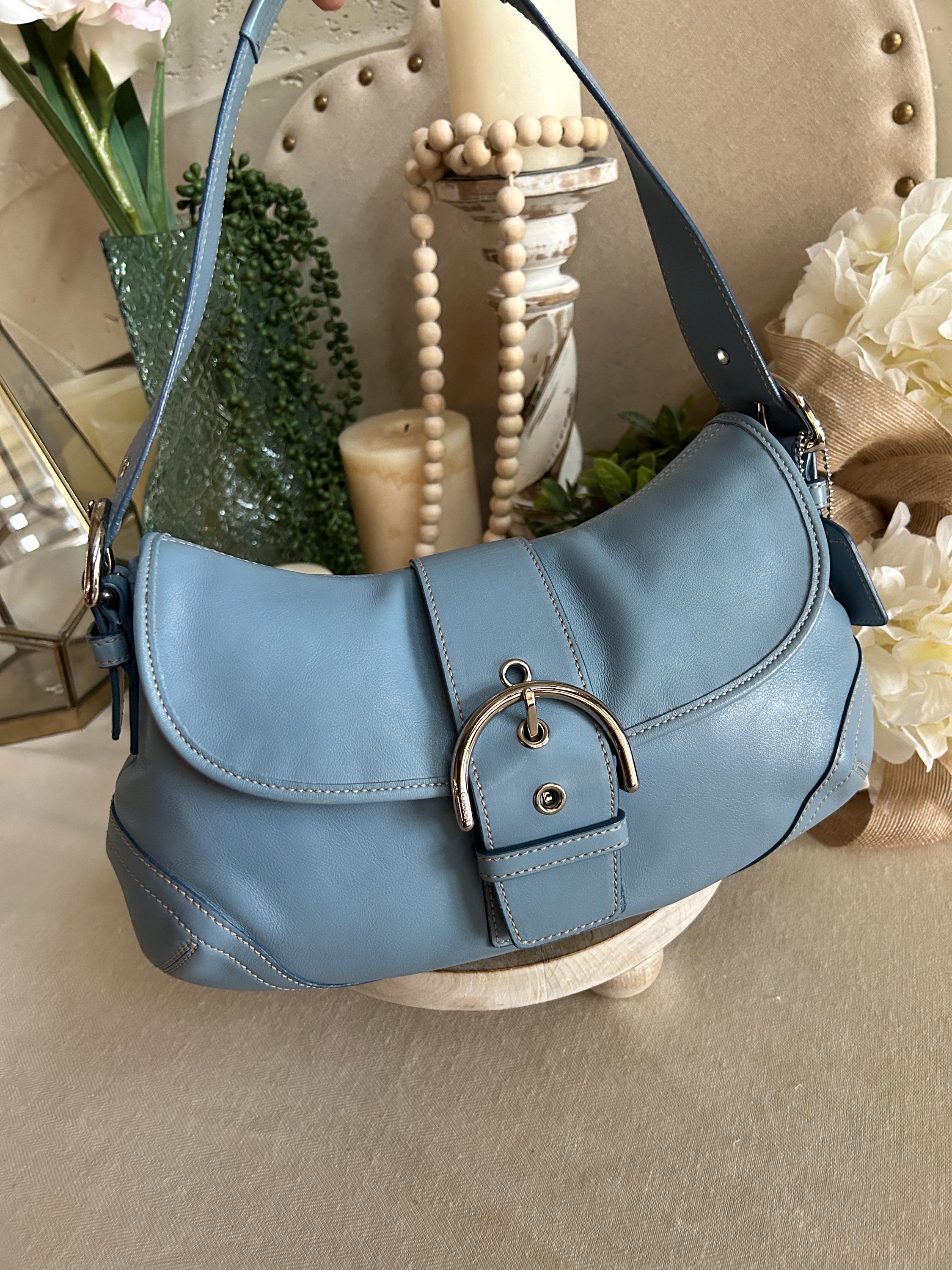 Vintage Coach Y2K Baby Blue Soho Flap Shoulder Bag 9248 Spring