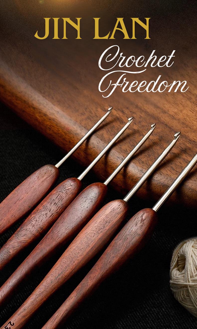 Jin Lan Crochet Hook, Ergonomic Wooden Handle, Stainless Steel - Etsy