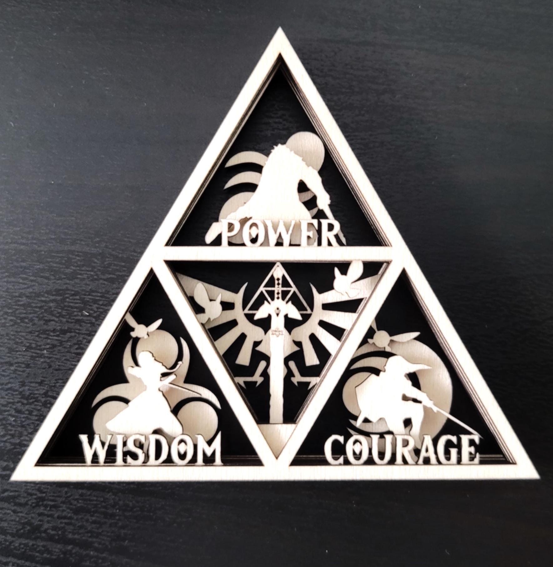 The Legend of Zelda Triforce Shadow Box (vector AI, PNG, SVG Laser