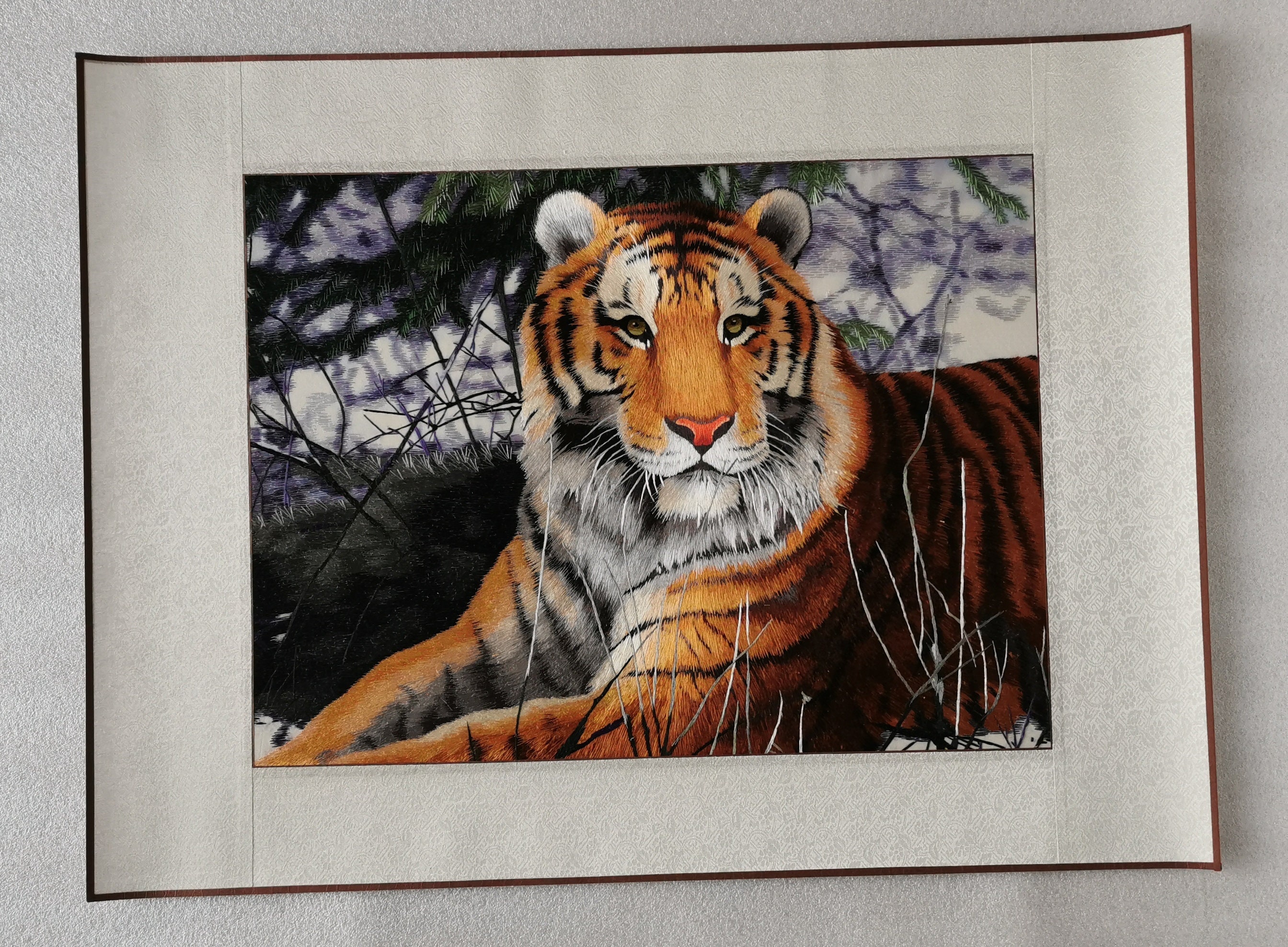 上質な中国製手作りシルク刺繍アート虎の絵画壁飾り蘇州刺繍 - Etsy 日本