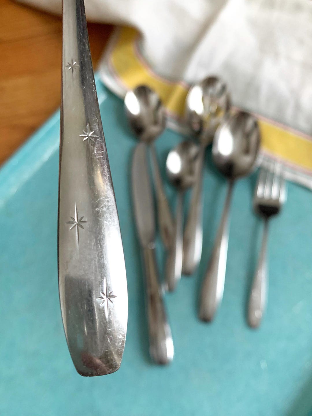 Mid-century Wallace Bright Star Stainless Flatware & Serving