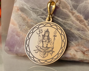シヴァ神ペンダント「オーム」ネックレス：ヒンドゥー教の神のお守り