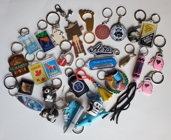 Vintage 1980s 90s 2000s Novelty Key Chain - Retro Backpack Zipper