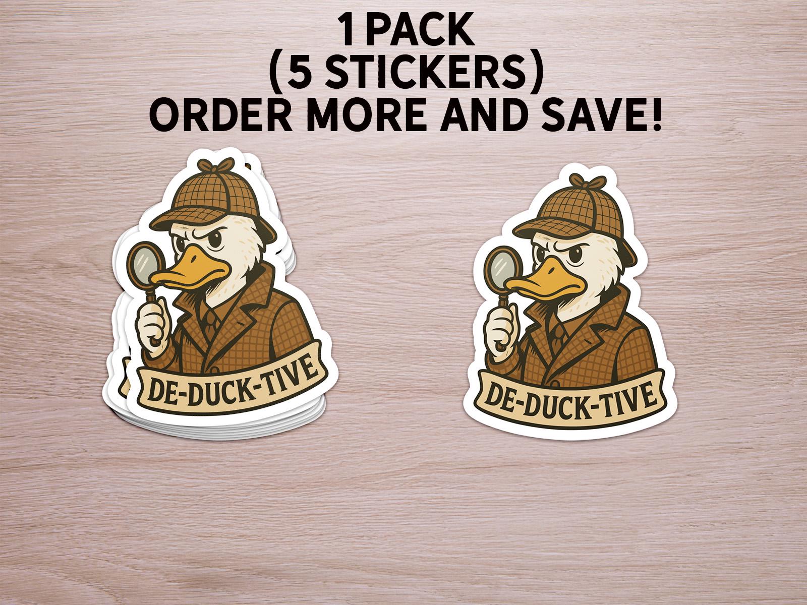 De-duck-tive Detective Sticker, Cute Duck Detective Pun, Funny