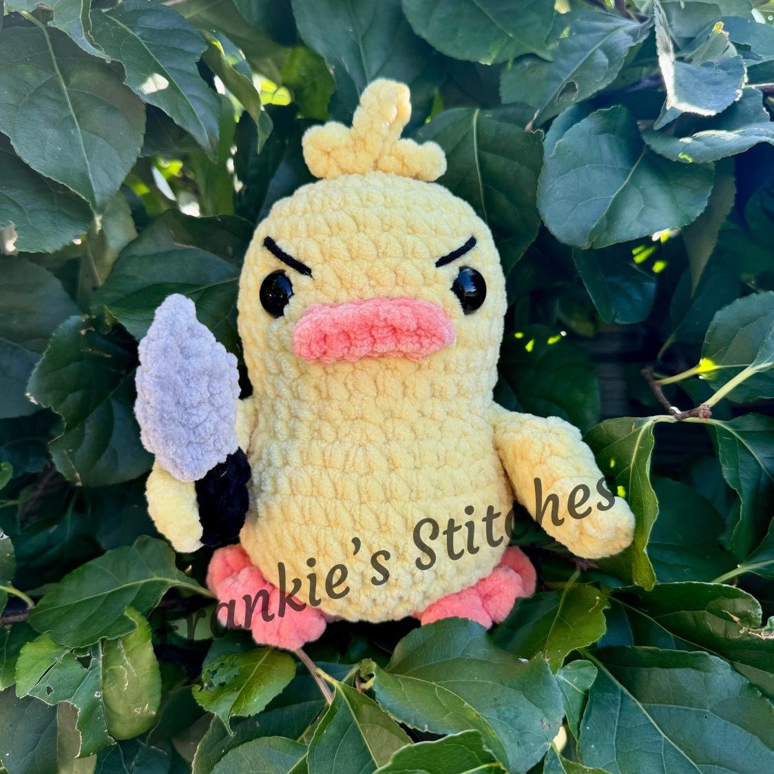 Crochet Angry Duck With Knife Plushie Pattern, Ducking Mad