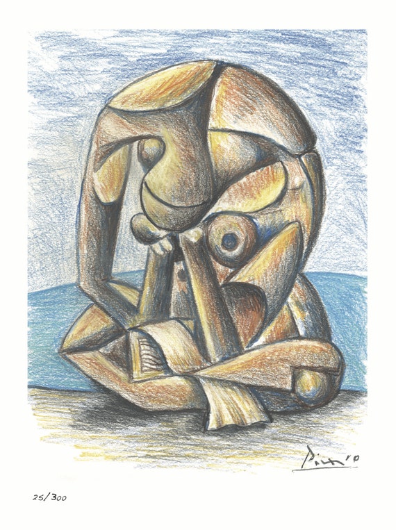 ピカソリトグラフ手書きナンバー入り絵