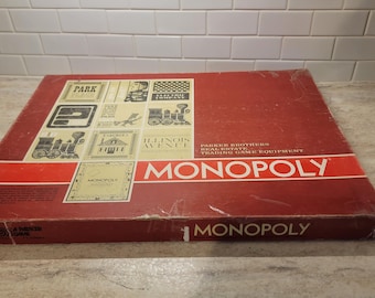 1964 年製ヴィンテージの赤い箱入りモノポリー ボード ゲーム。 - Etsy