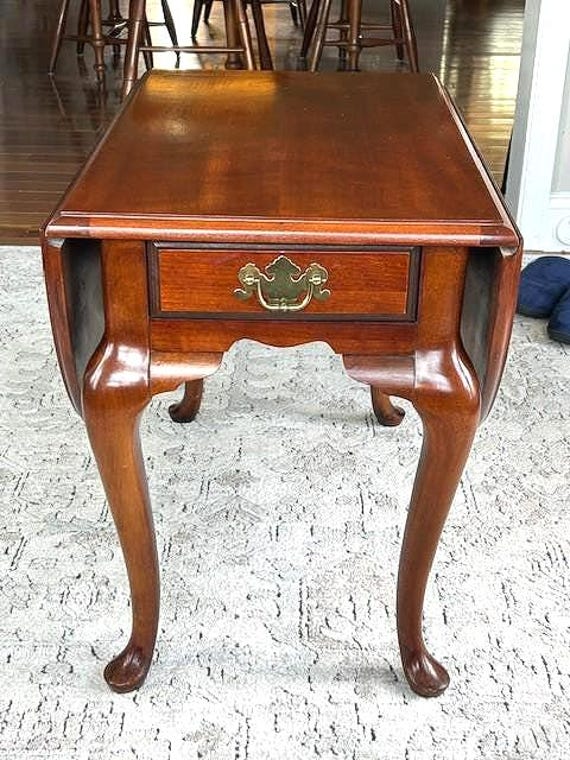 BASSETT Drop Leaf Side/ End Table W/ Drawer - SOLID WOOD - Etsy