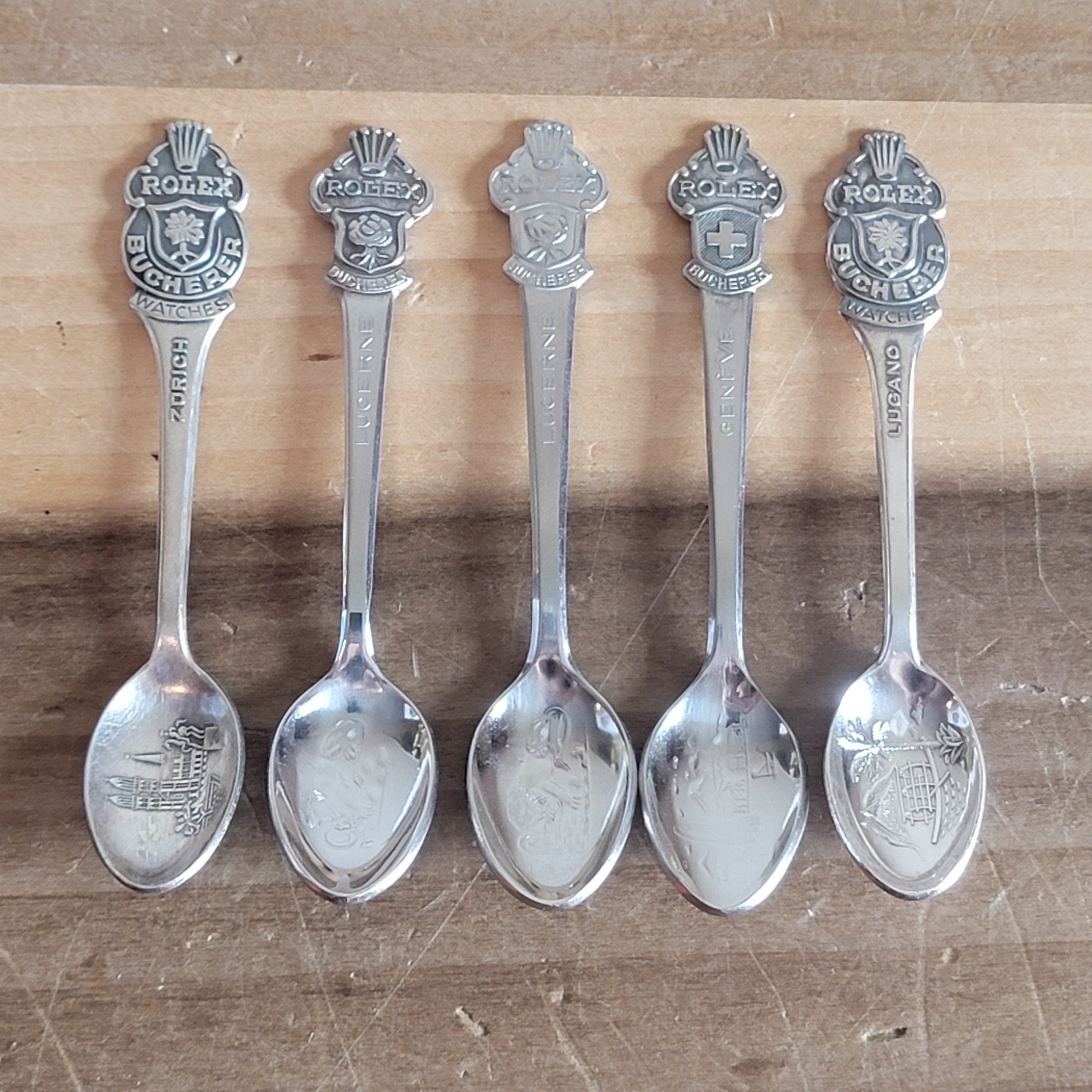 Vintage Bucherer Rolex Souvenir Spoons, Switzerland Cities Lot - Etsy