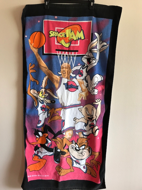 Space Jam 1996 Warner Bros Beach Towel Michael Jordan Tune Squad