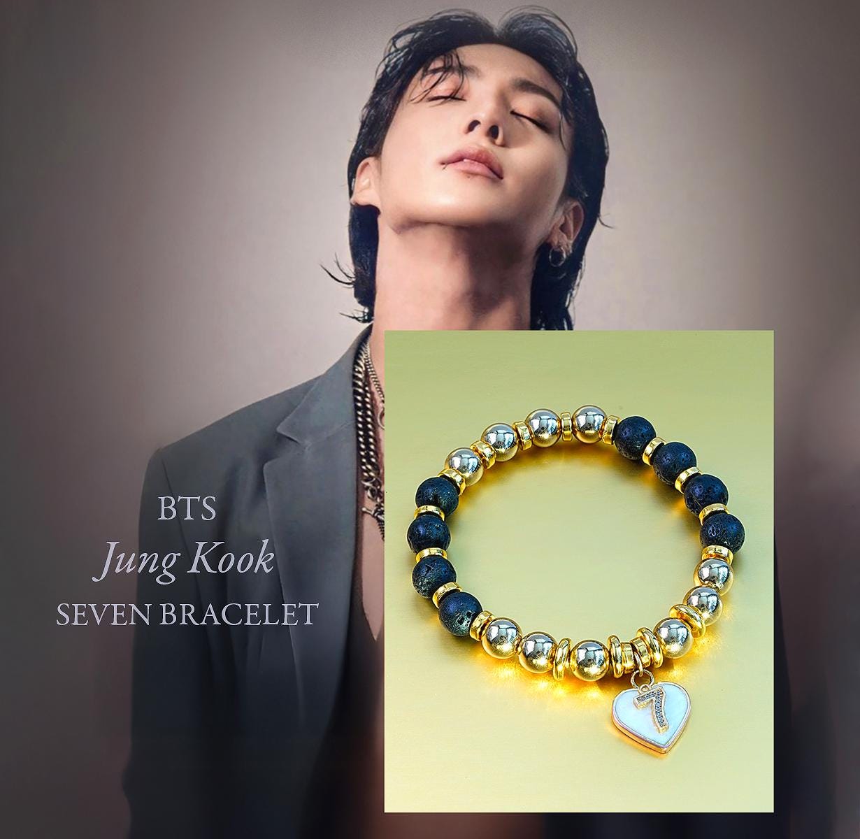 BTS JUNGKOOK Golden - Seven Bracelet - Etsy
