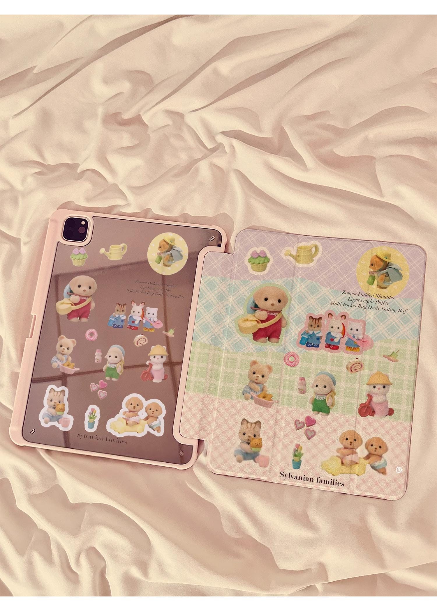 Sylvanian Families iPad Case - Pastel Gingham Cover for Apple iPad