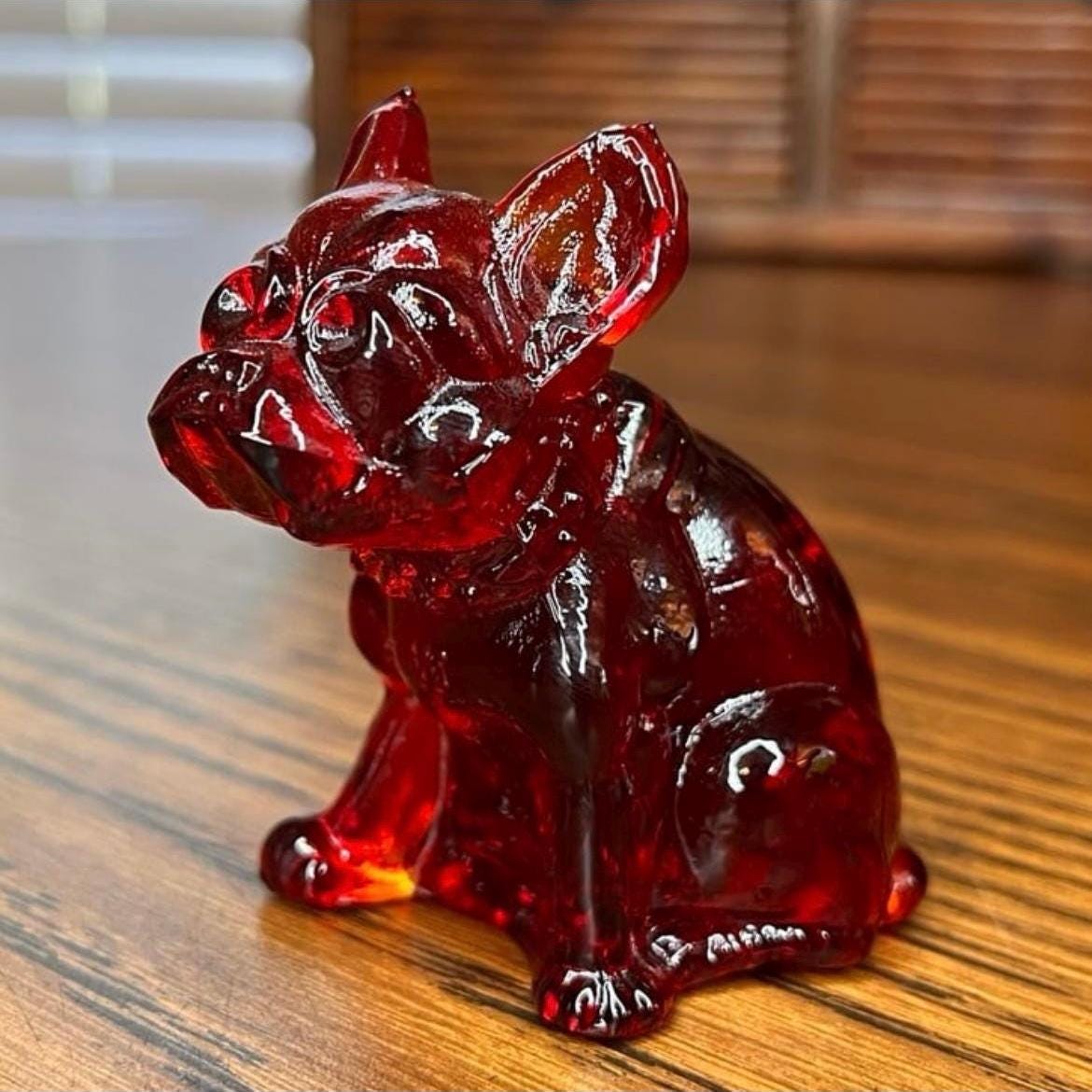 Westmoreland Vintage Amberina Glass Bulldog - Etsy