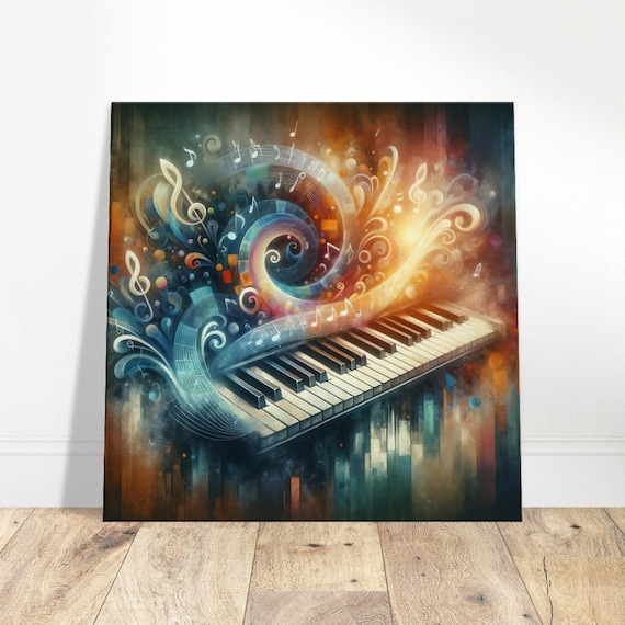 City Keys - Vibrant Keyboard Canvas Print, Urban-inspired Piano
