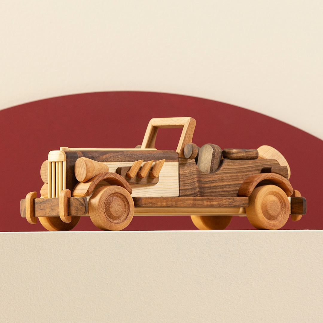 Handmade Wooden Retro Car Toy: Personalized Engraved Gift - Etsy