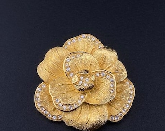 Vintage Christian Dior Camellia Flower Brooch - Etsy