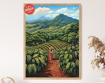 Ahuachapán Coffee Plantation Print, El Salvadorian Nature Art