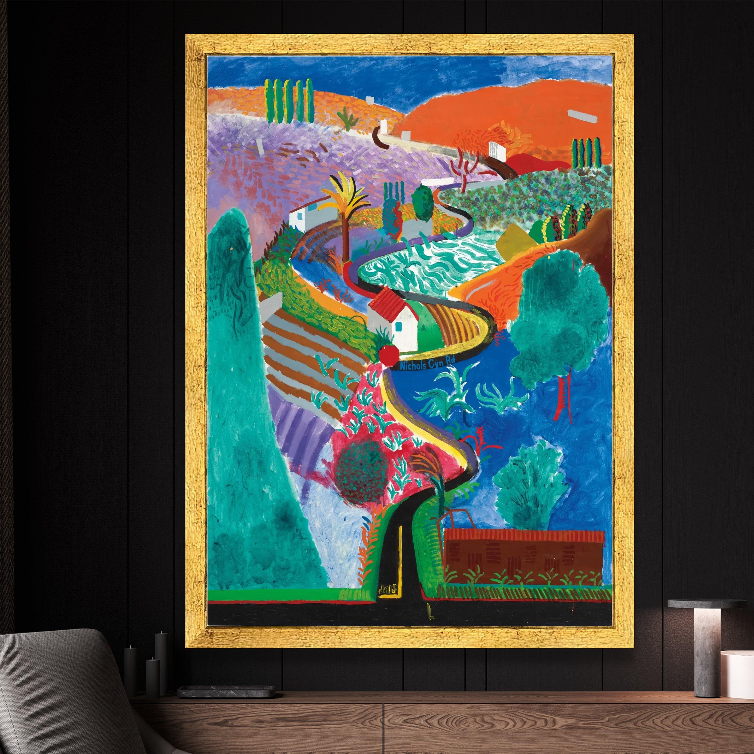 David Hockney Sur La Terrasse 1971 Canvas, Colorful Landscape Wall