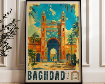 Baghdad Ancient Market Art Print, Vibrant Iraq Bazaar Scene - Etsy