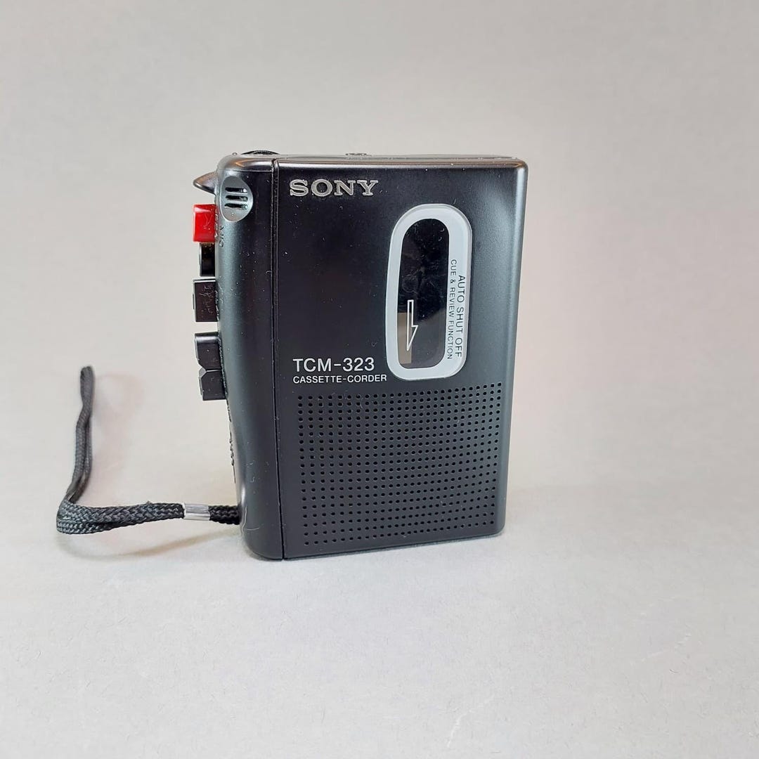 1990s Sony TCM-323 Cassette Recorder, Vintage Portable Tape Player