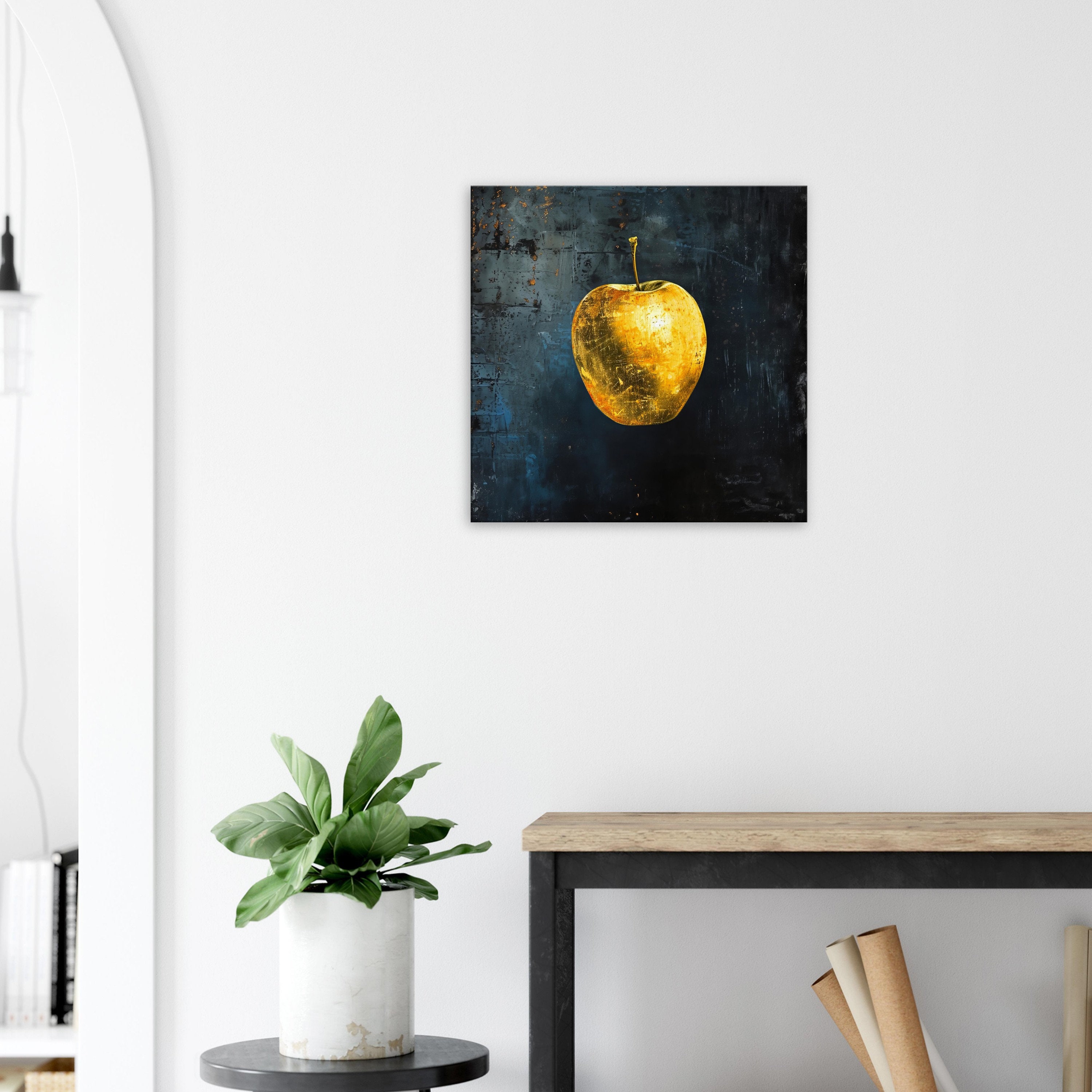 絵画 油絵 golden Apple Golden Apple, Digital Art on Metal | Extra