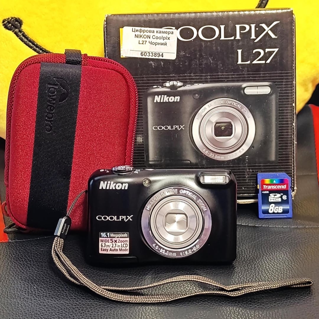 Buy Nikon Coolpix L27: Black 16.1MP Compact Digital Camera (SD 8GB