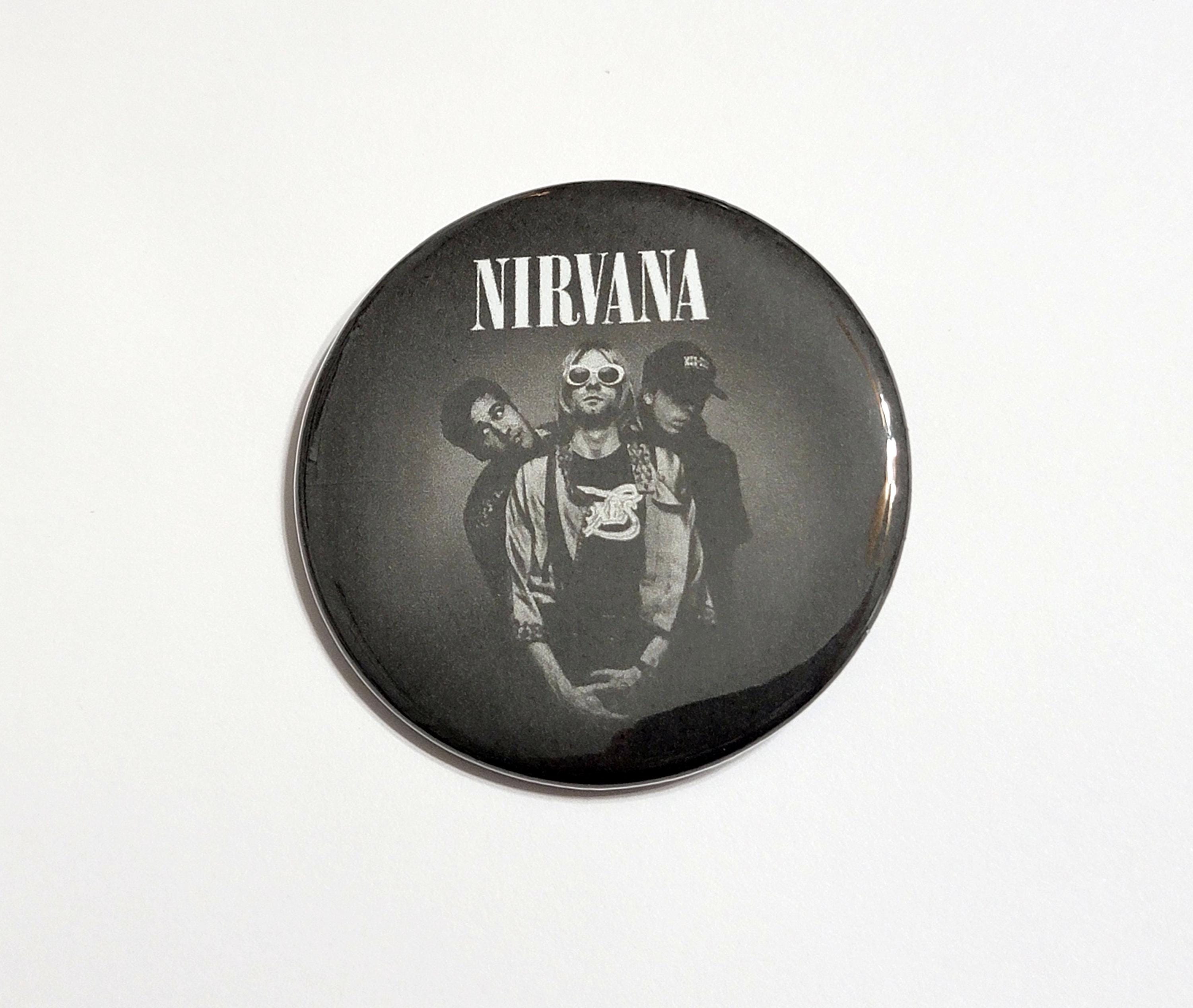 Nirvana Pins LARGE Buttons Kurt Cobain Dave Grohl Krist Novoselic