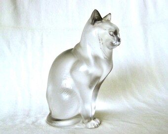 Lalique Crystal Chat Assis Sculpture of a Cat Vintage. - Etsy