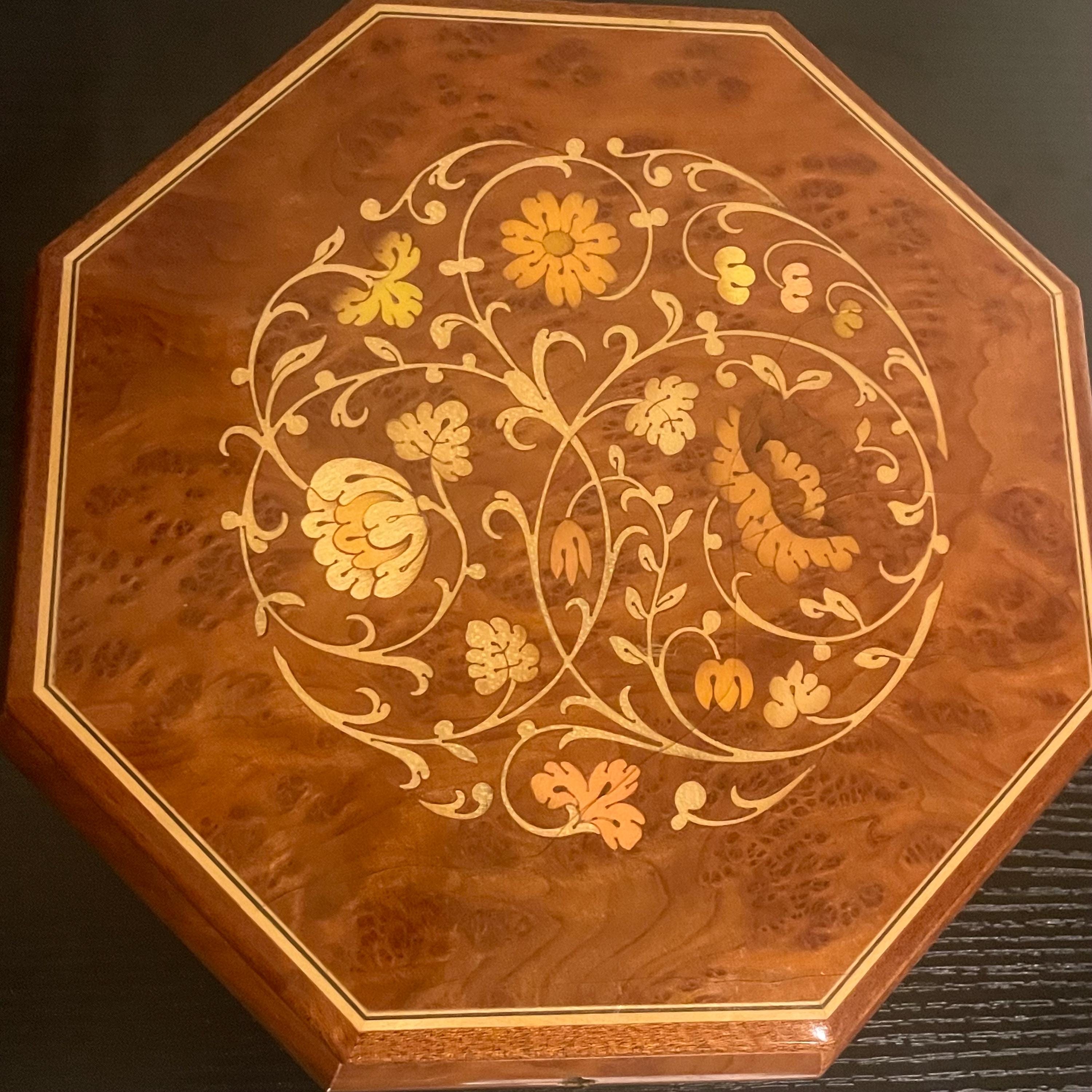 REUGE メカニカルミュージックボックス 花のインレイ REUGE メカニカル