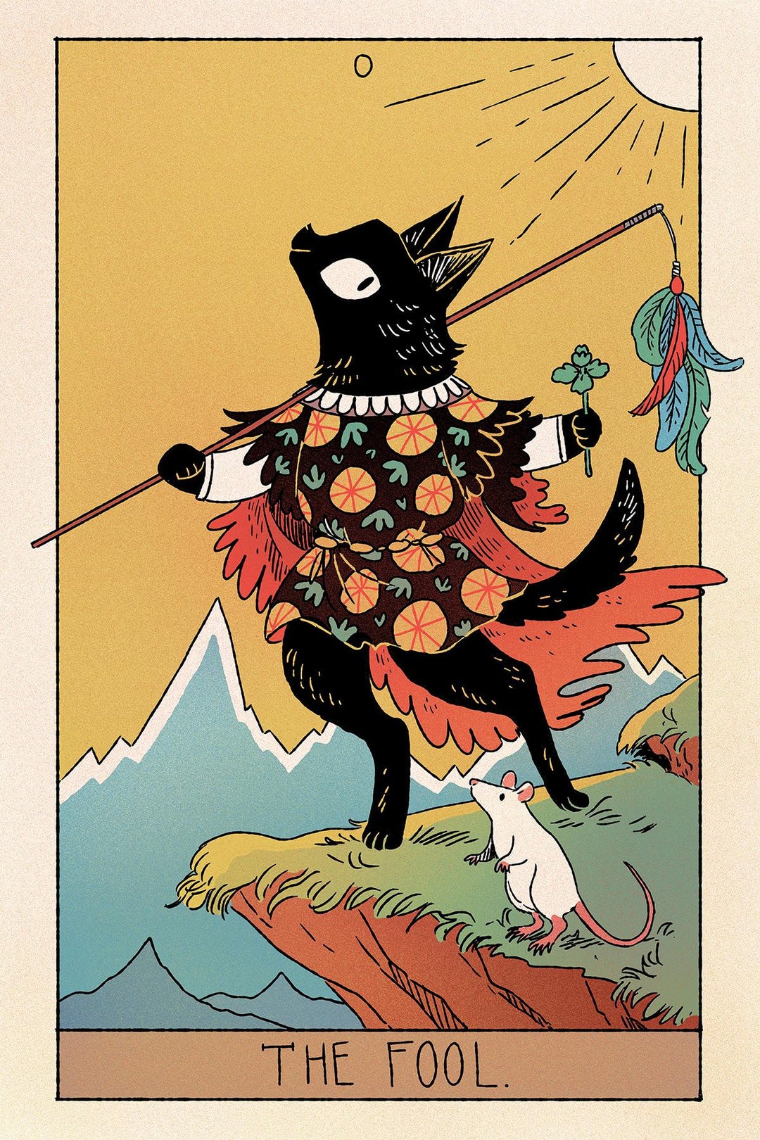 黒猫の愚者タロットオマージュ 8x12 アートプリント - Etsy 日本