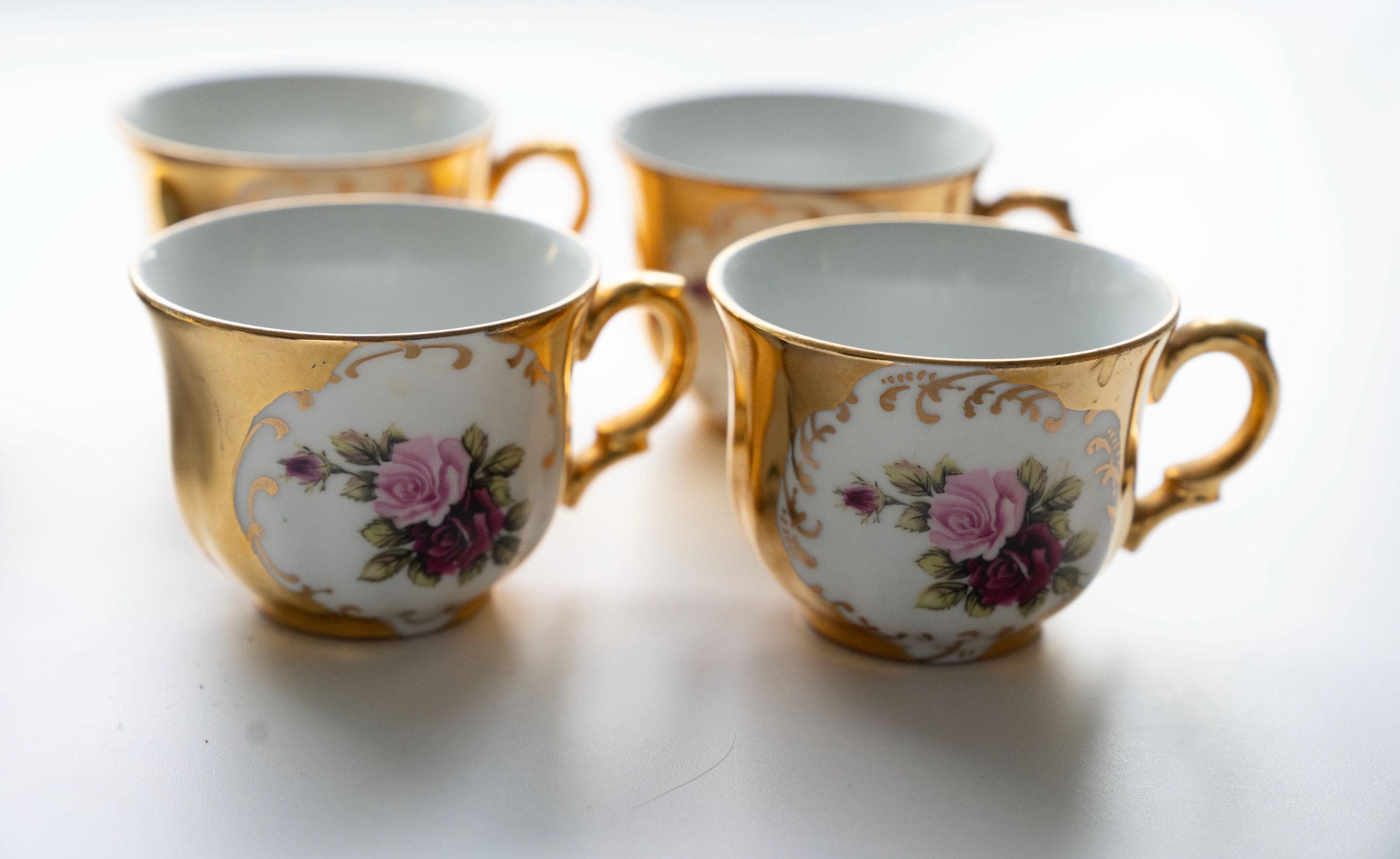 Vintage Handarbeit 24 Kt. Gold Bavarian Fine China Tea Service Set