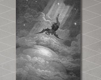 ギュスターヴ・ドレ作「失楽園」キャンバス/ジョン・ミルトン作