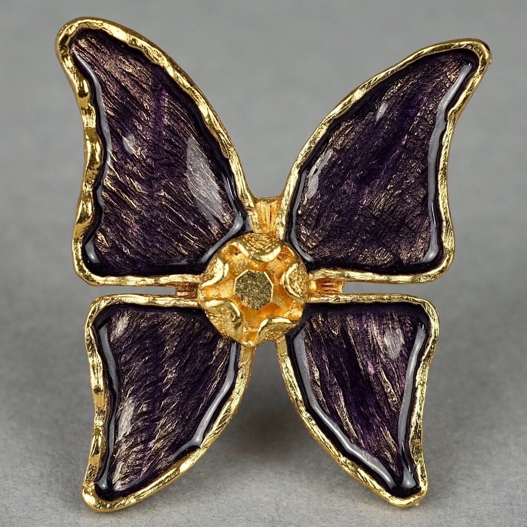 Vintage YVES SAINT LAURENT Ysl Butterfly Enamel Brooch - Etsy