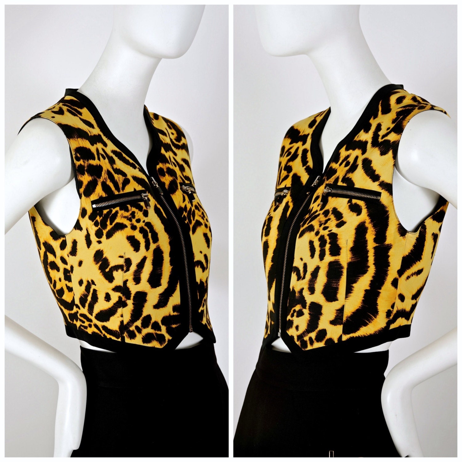 Vintage 1992 GIANNI VERSACE COUTURE Iconic Leopard Print Vest - Etsy