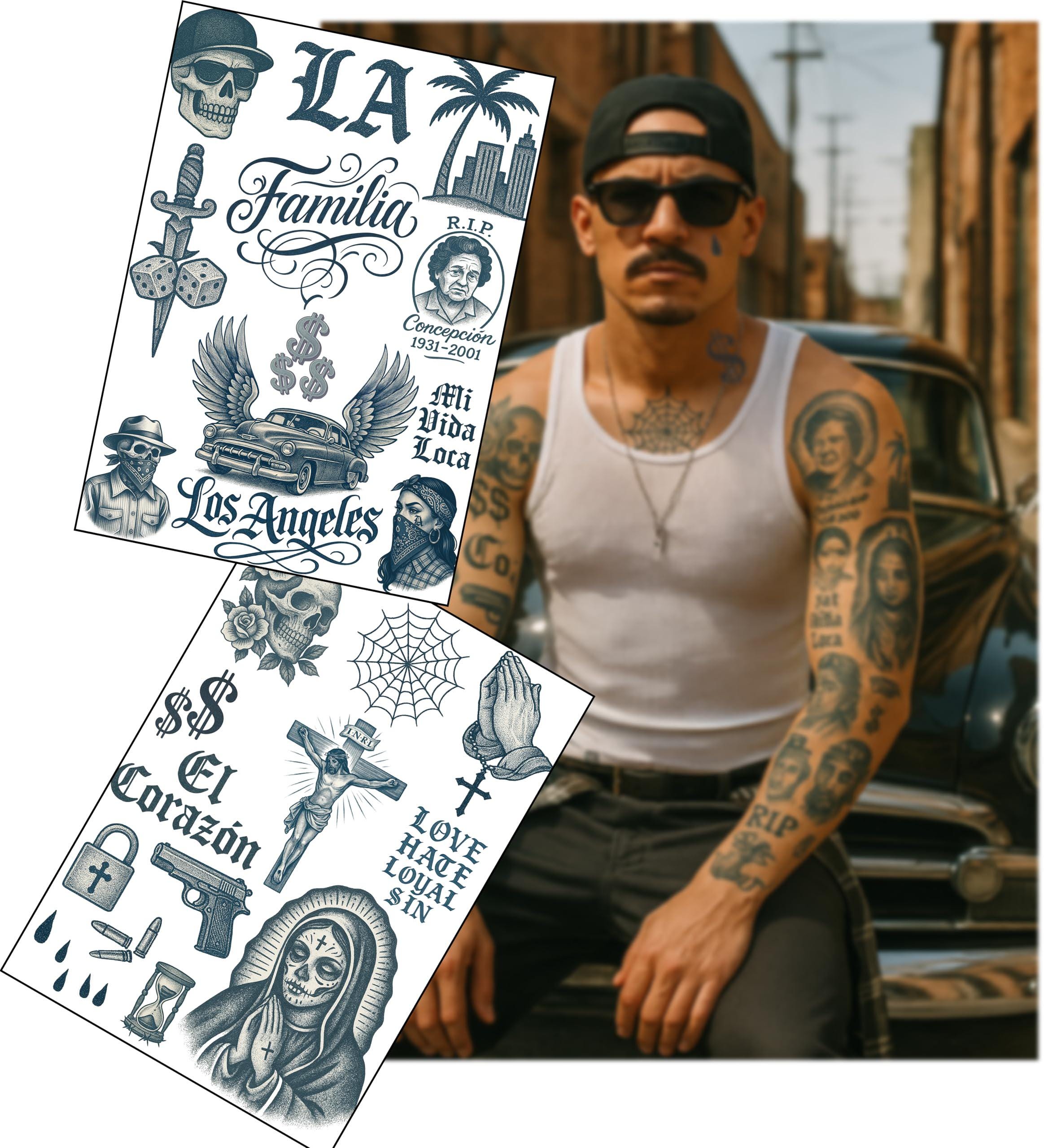 Gangster temporary tattoo - Etsy 日本