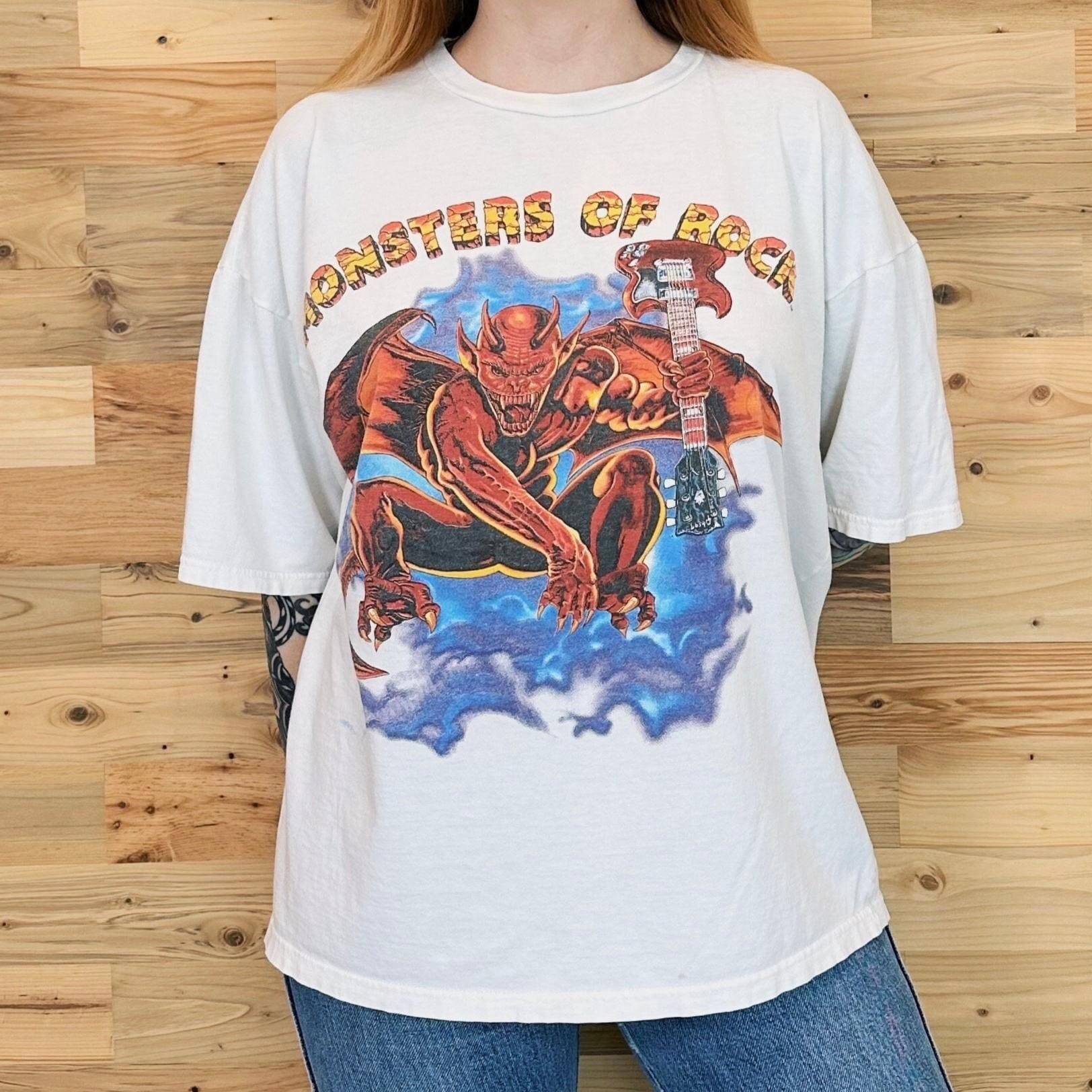 Vintage 1991 Monsters of Rock Tour Tee - AC/DC, Metallica, Black