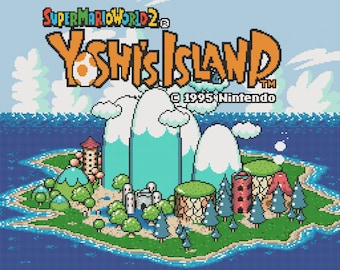 ヨッシーアイランド タイトル画面 クロスステッチ パターン - Etsy 日本