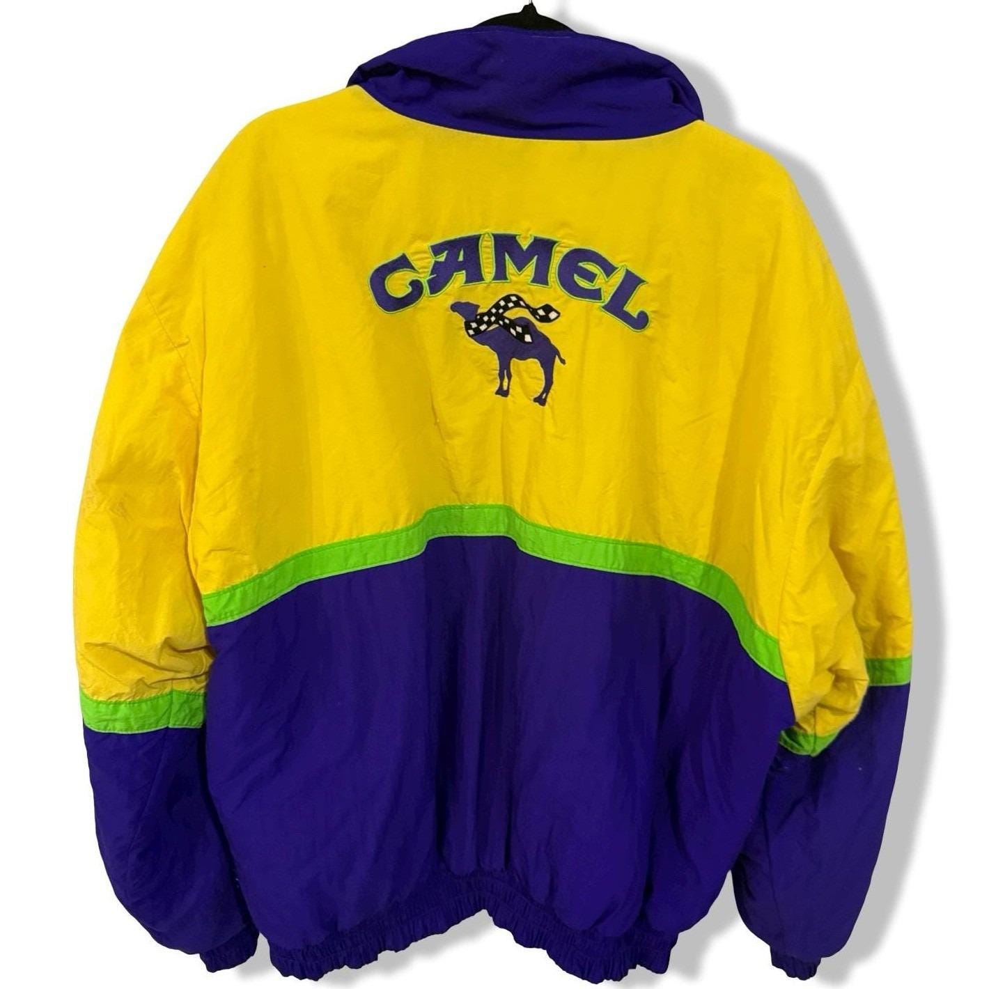 Vintage 90s Camel Smokin Joe's Racing Jacket Full Zip Yellow